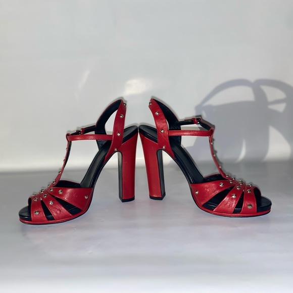 GUCCI Melville leather T-Strap Heel Sandals in box - Picture 5 of 14